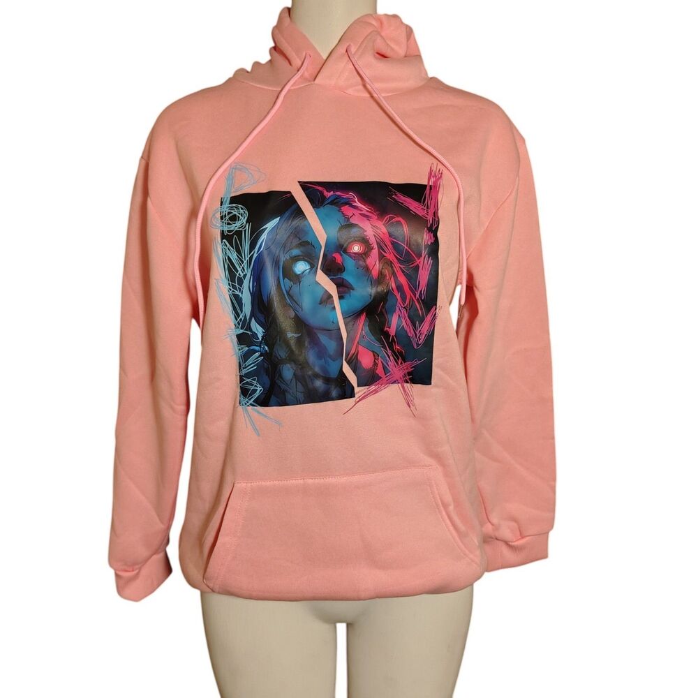 UNBRANDED Powder Jinx Caitlyn Vi Arcane League of Legend Hoodie Medium 00052